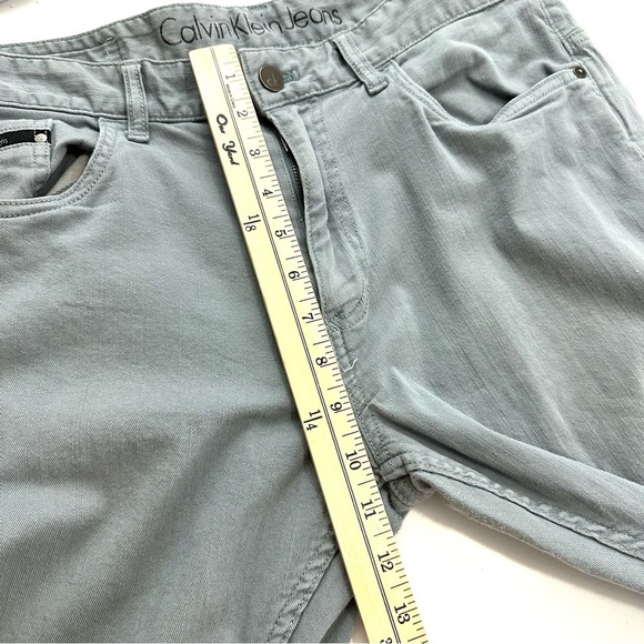 Calvin Klein Jeans Men’s Sz 34 X 32 Steel Blue Silver Slim Fit Denim Fit Casual - Picture 12 of 13